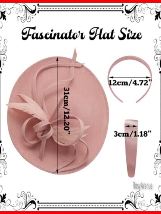 Vintage Feather Fascinator Derby Hat for Women Tea Party Wedding Cocktail main image 7